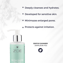 Load image into Gallery viewer, organic skincare, dry skin, sensitive skin, zoe skincare, all natural skincare , hydrating, face wash, goat milk skincare, gift set skincare, face cream, face serum
